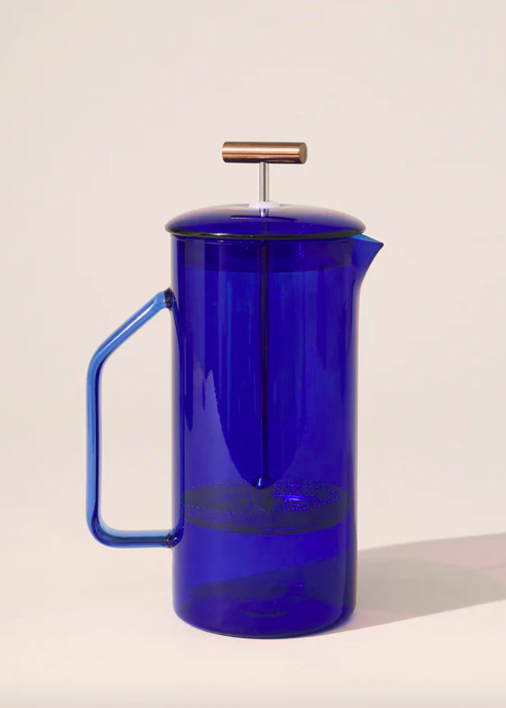 YIELD 850 mL Glass French Press Cobalt Blue