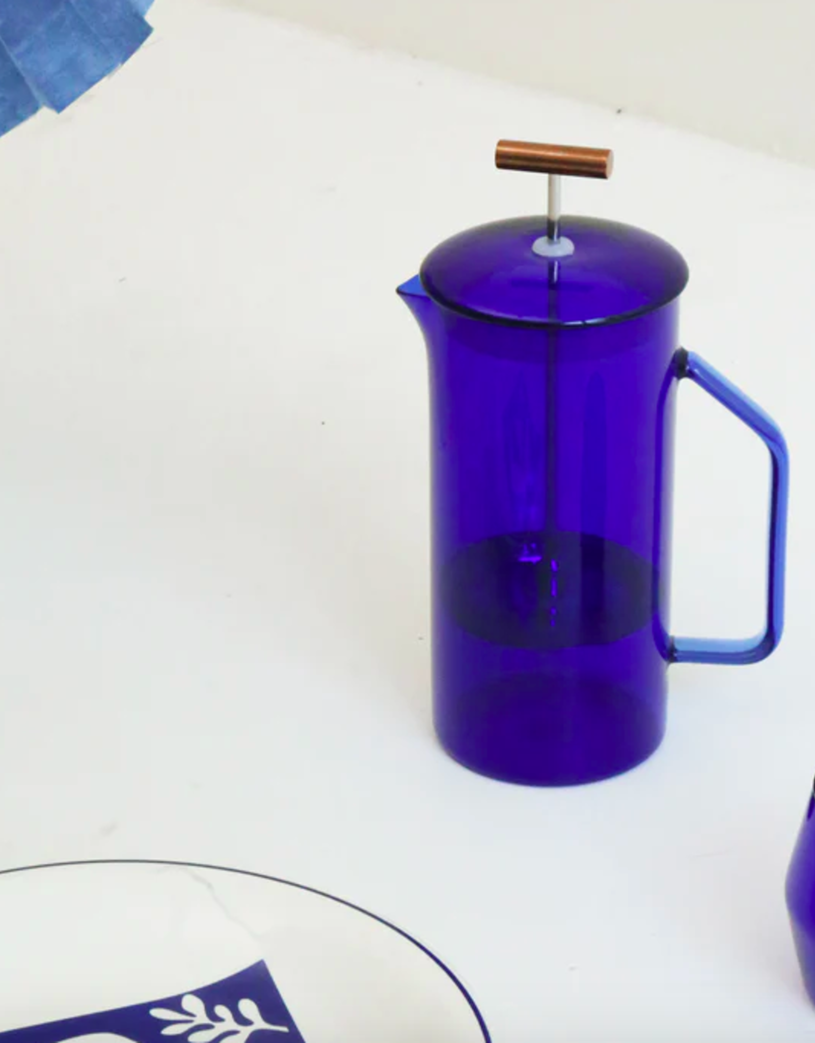 Blue Glass French Press, 850 mL by YIELD