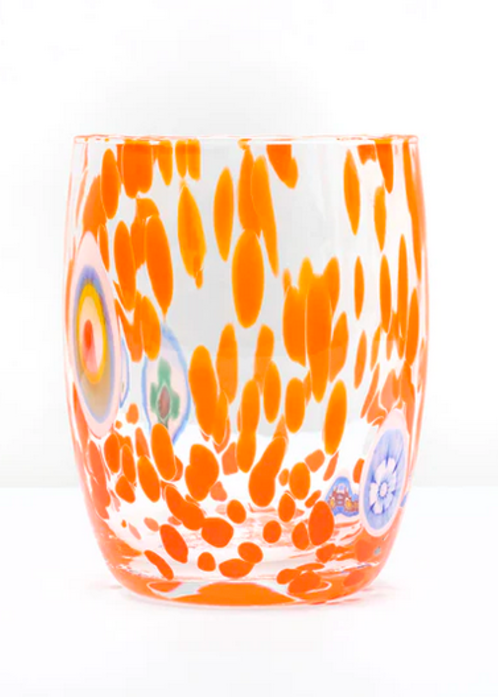 Casa Celva Round Murano Tumbler Orange glass