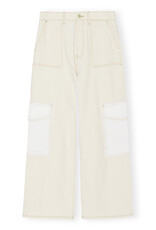 GANNI GANNI Ecru Denim Angi Pants Egret GANNI GANNI Ecru Denim Angi Pants Egret
