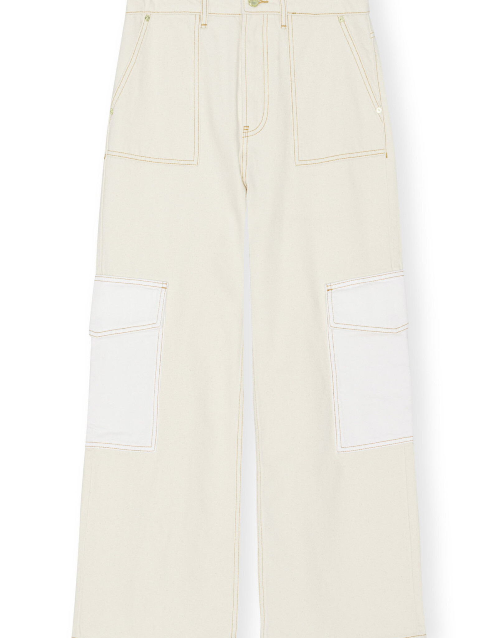 GANNI GANNI Ecru Denim Angi Pants Egret