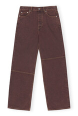 GANNI GANNI Overdyed Bleach Denim Izey Shaved Chocolate GANNI GANNI Overdyed Bleach Denim Izey Shaved Chocolate