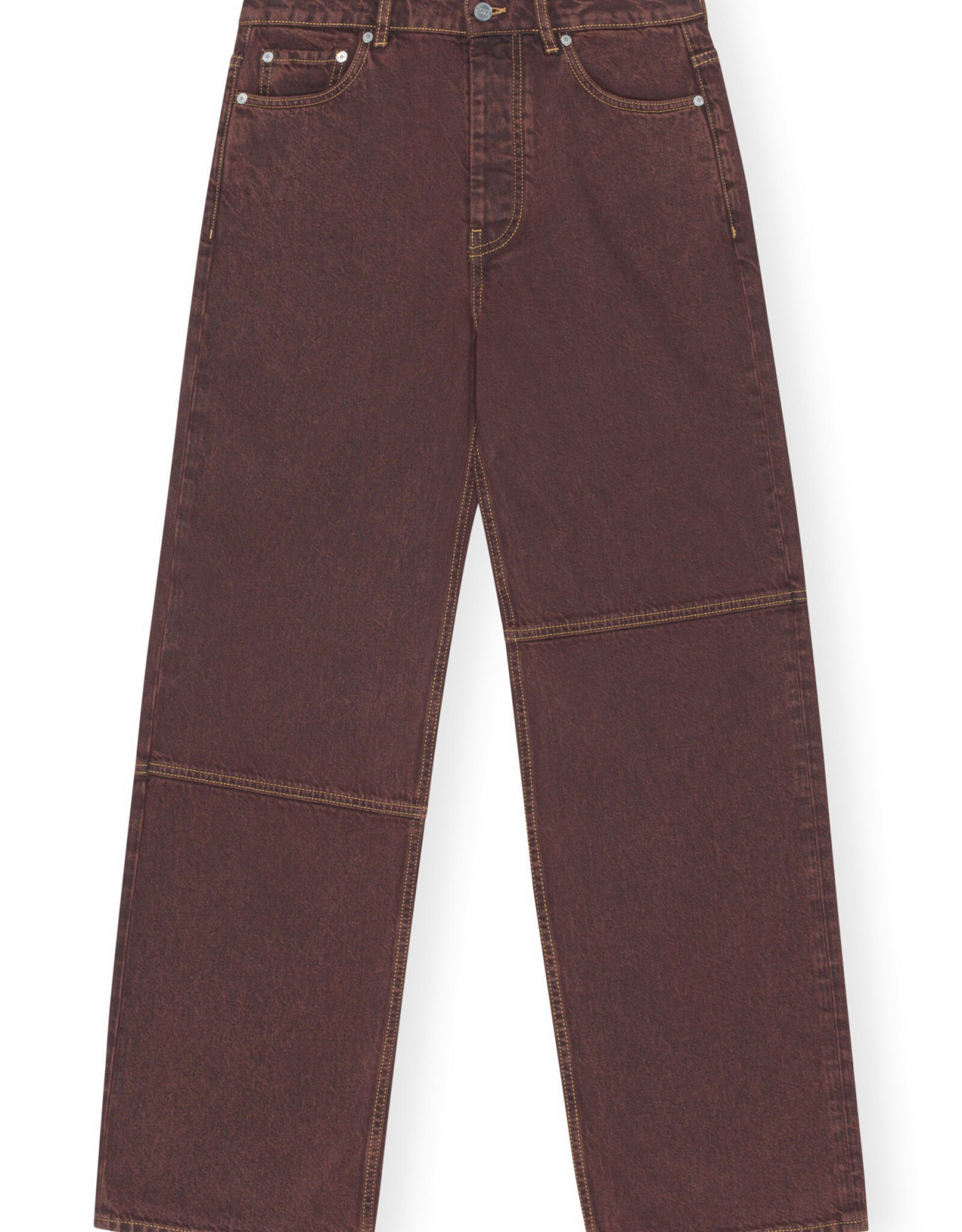 GANNI GANNI Overdyed Bleach Denim Izey Shaved Chocolate