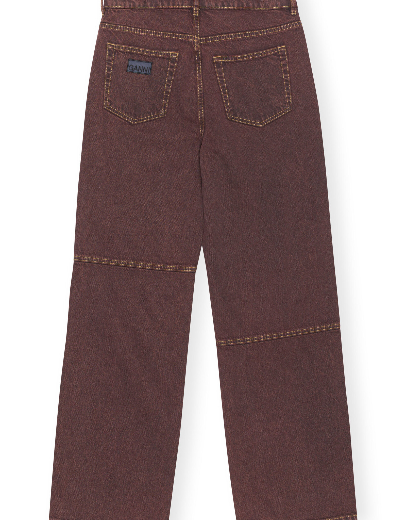 GANNI GANNI Overdyed Bleach Denim Izey Shaved Chocolate