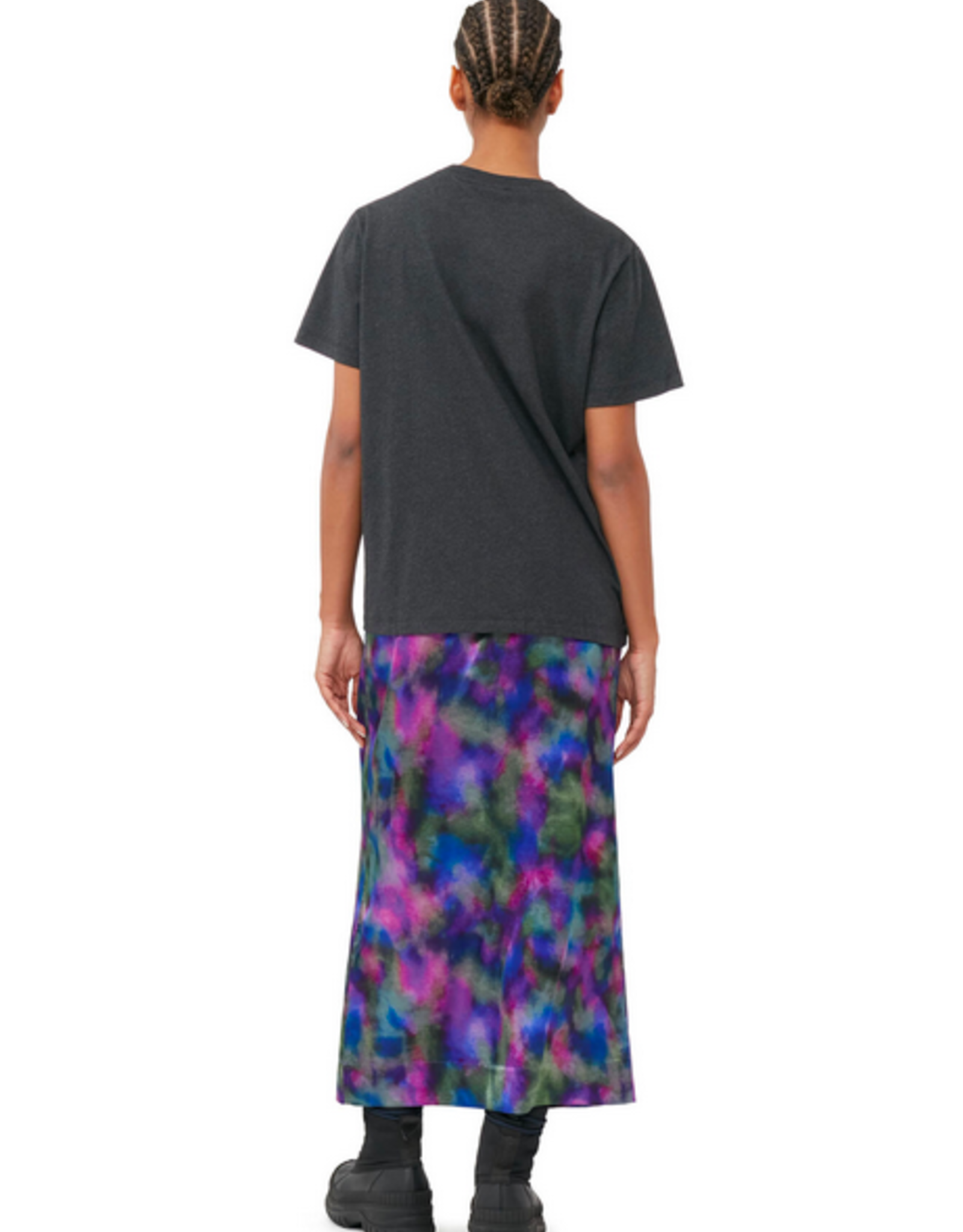 GANNI GANNI Melange Light Purple Bunny Relaxed T-shirt Phantom