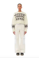 GANNI GANNI Ecru Denim Angi Pants Egret GANNI GANNI Ecru Denim Angi Pants Egret