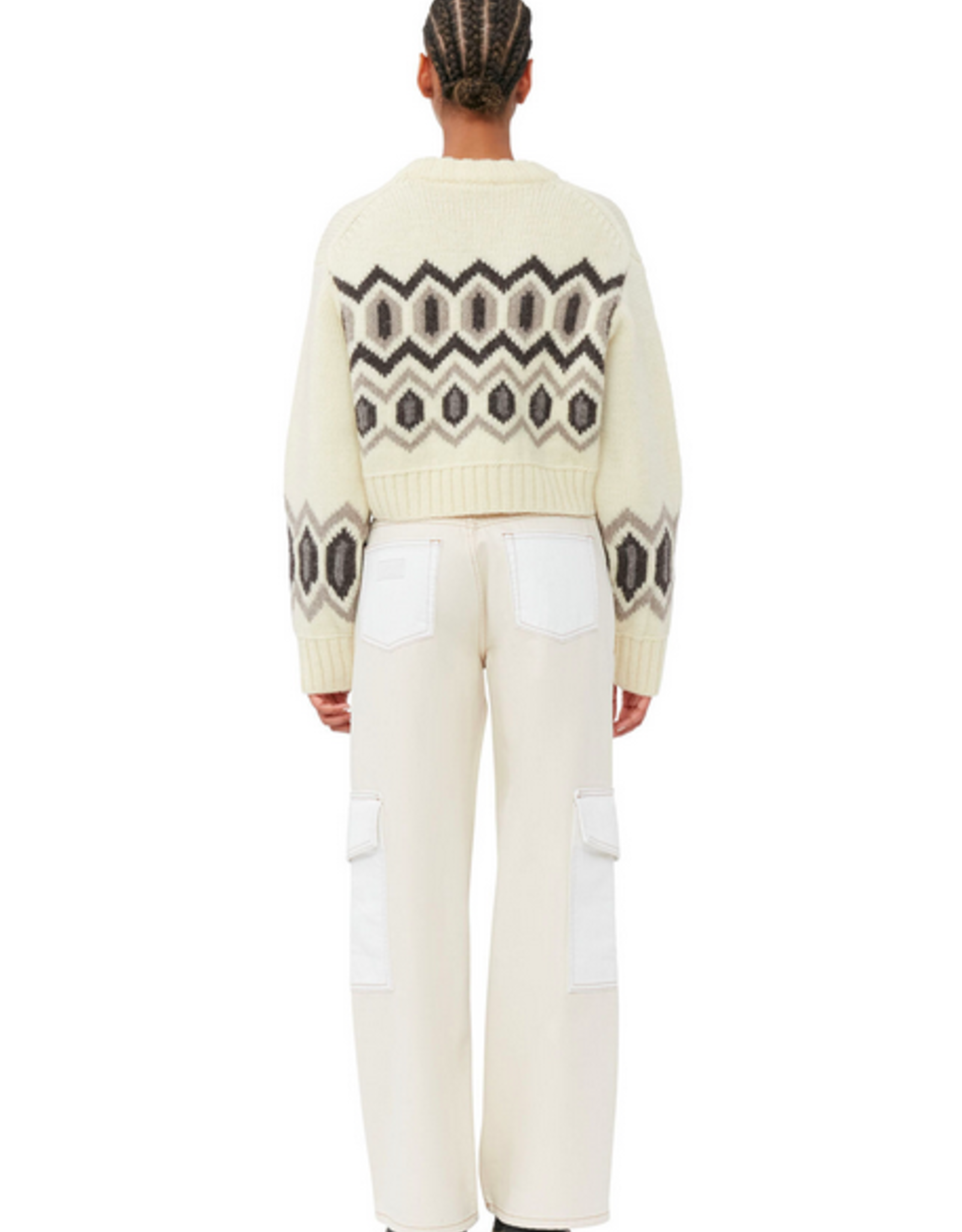 GANNI GANNI Ecru Denim Angi Pants Egret