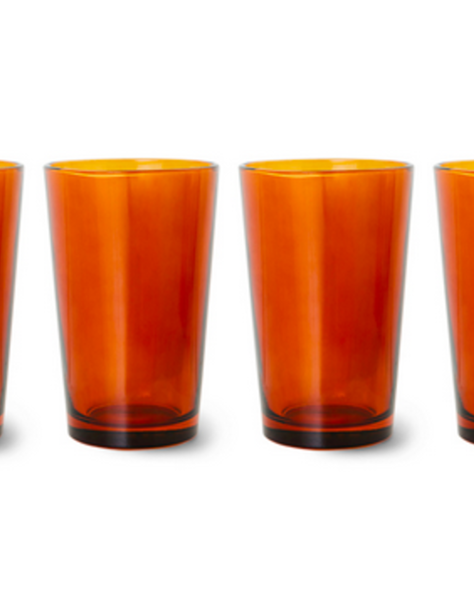 HK Living 70s glassware tea glasses amber brown (set of 4) Agnes & Maurice