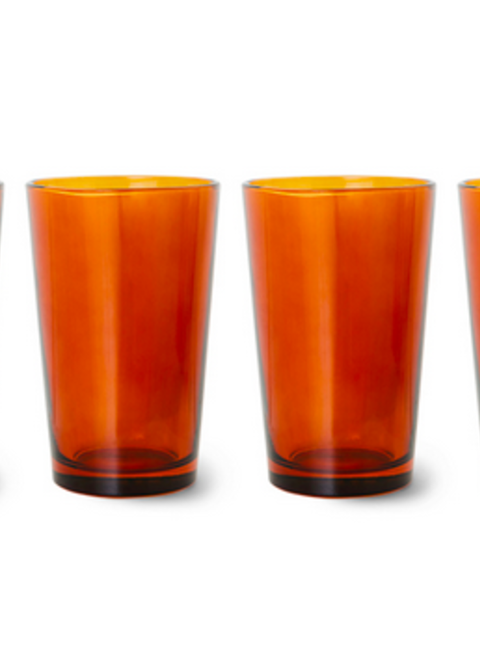 HK Living OK HK Living 70s glassware: tea glasses amber brown (set of 4)