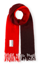 GANNI GANNI Red Mohair Gradient Scarf GANNI GANNI Red Mohair Gradient Scarf