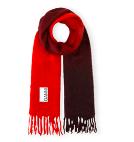 GANNI GANNI Red Mohair Gradient Scarf GANNI GANNI Red Mohair Gradient Scarf