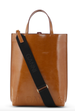 GANNI GANNI Banner Medium Tote Bag Brown GANNI GANNI Banner Medium Tote Bag Brown