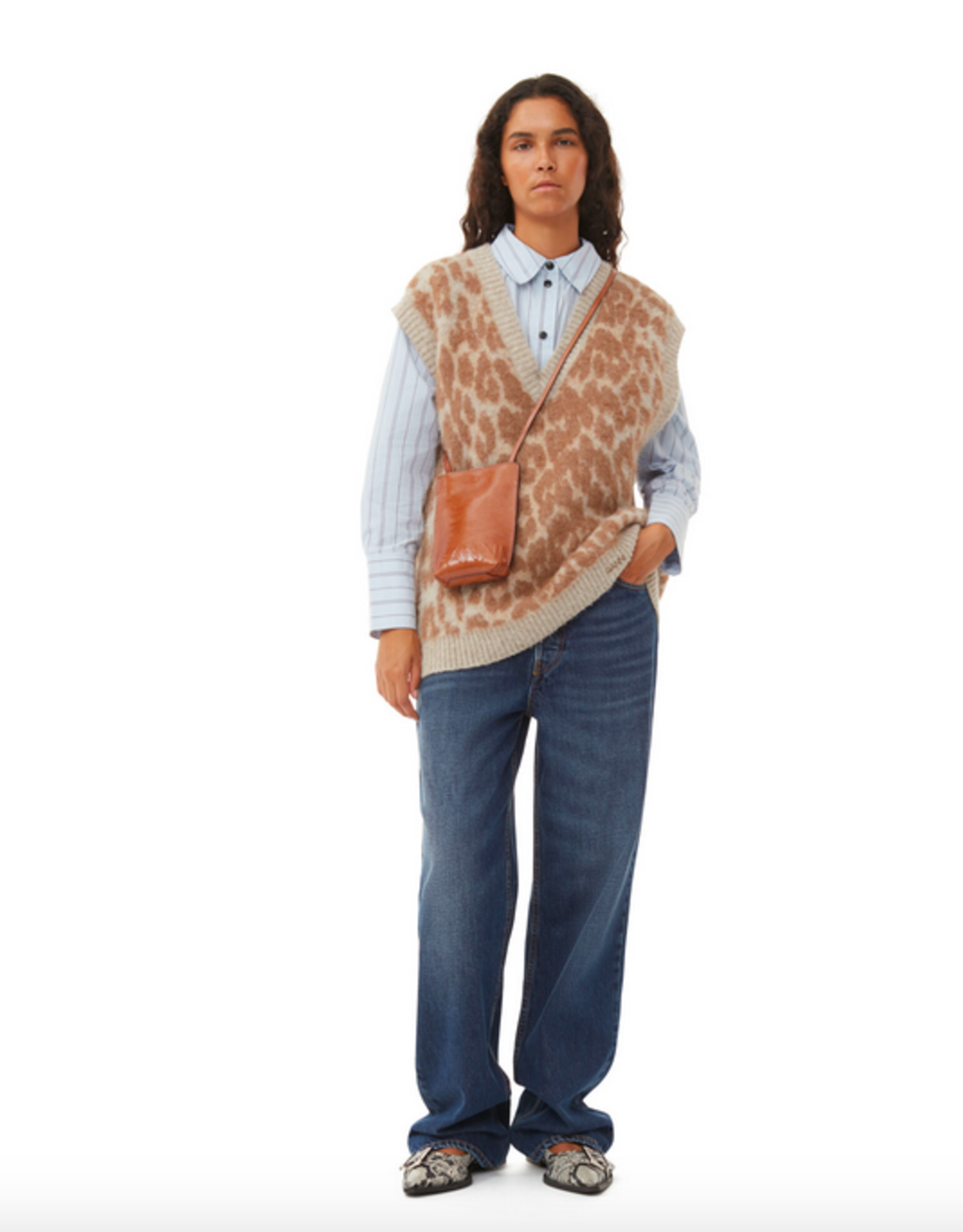 GANNI GANNI Banner Small Crossbody  Bag Brown