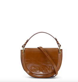 GANNI GANNI Banner Saddle bag brown GANNI GANNI Banner Saddle bag brown