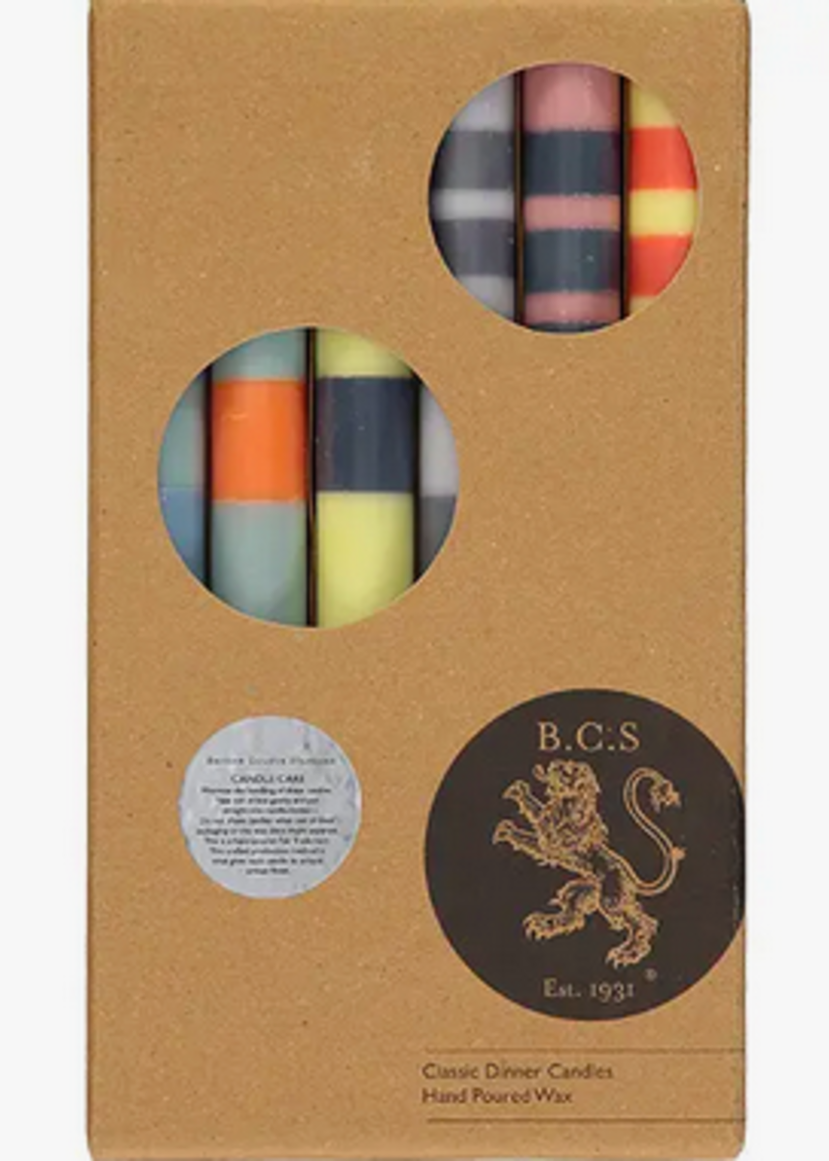 British Colour Standard Dinner Candles (set of 6)