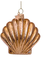 Vondels Ornament glass shiny gold shell H7.5cm