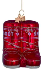 Vondels Ornament glass red opal snow boots H7cm Vondels Ornament glass red opal snow boots H7cm