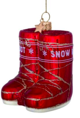 Vondels Ornament glass red opal snow boots H7cm