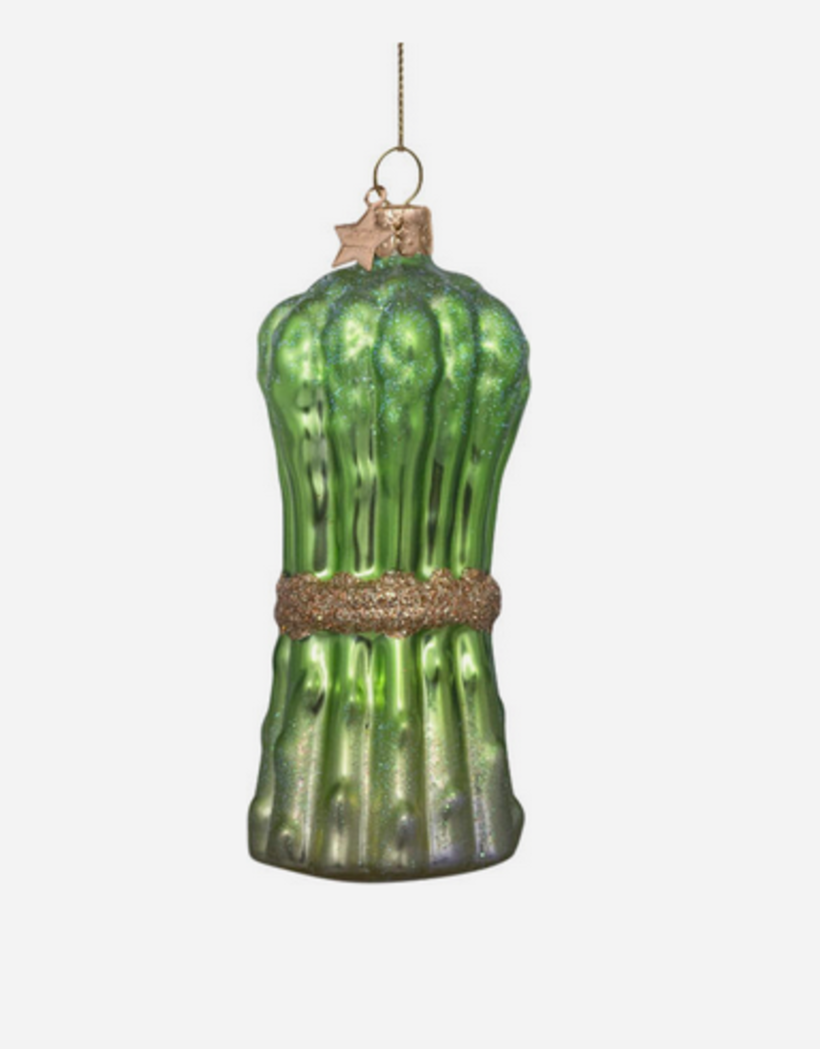 Vondels Ornament glass green asparagus H12cm