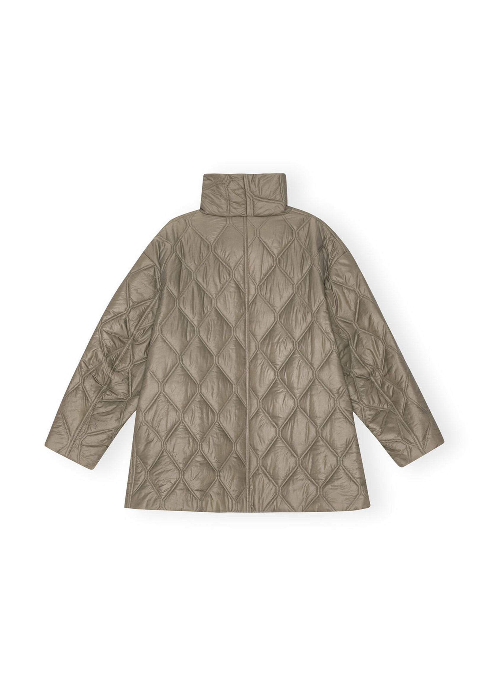 GANNI OK Ganni Brown Shiny Quilt Jacket