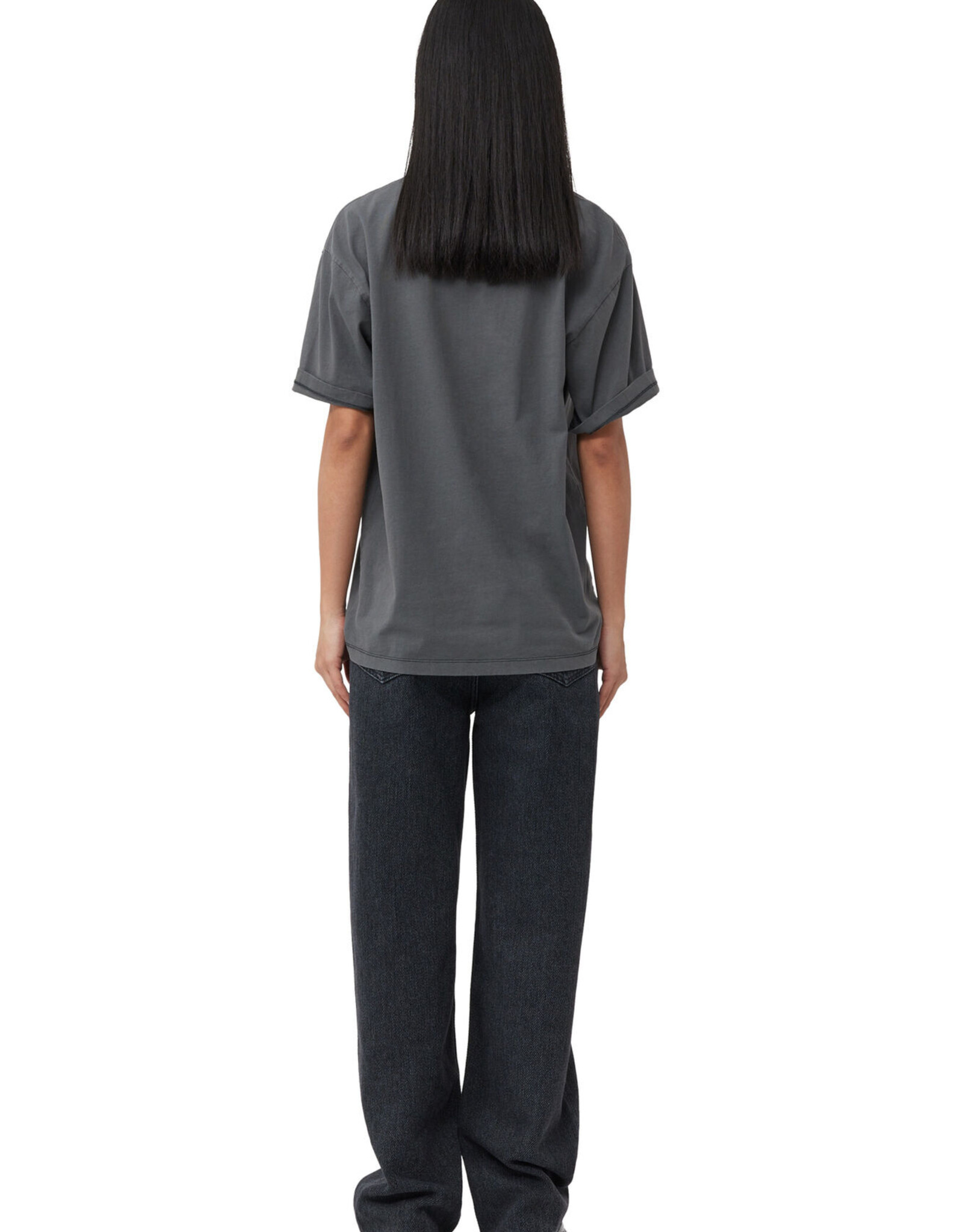 GANNI OK GANNI Grey Future Relaxed Lamb T-shirt