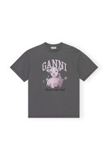 GANNI OK GANNI Grey Future Relaxed Lamb T-shirt
