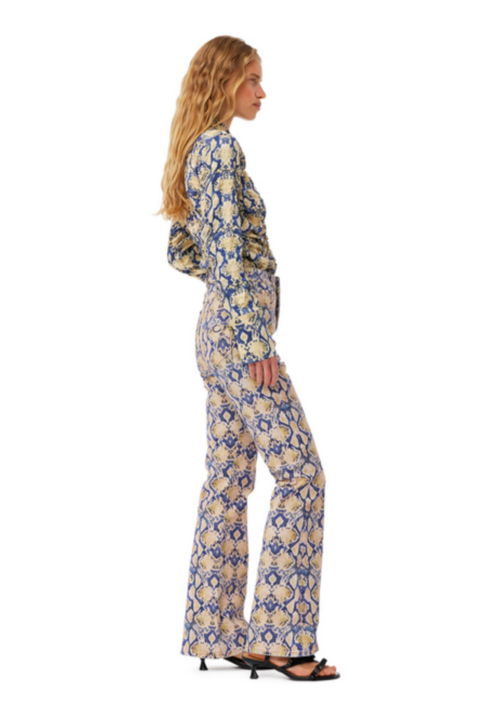 GANNI GANNI Snake Printed Iry Jeans Safari