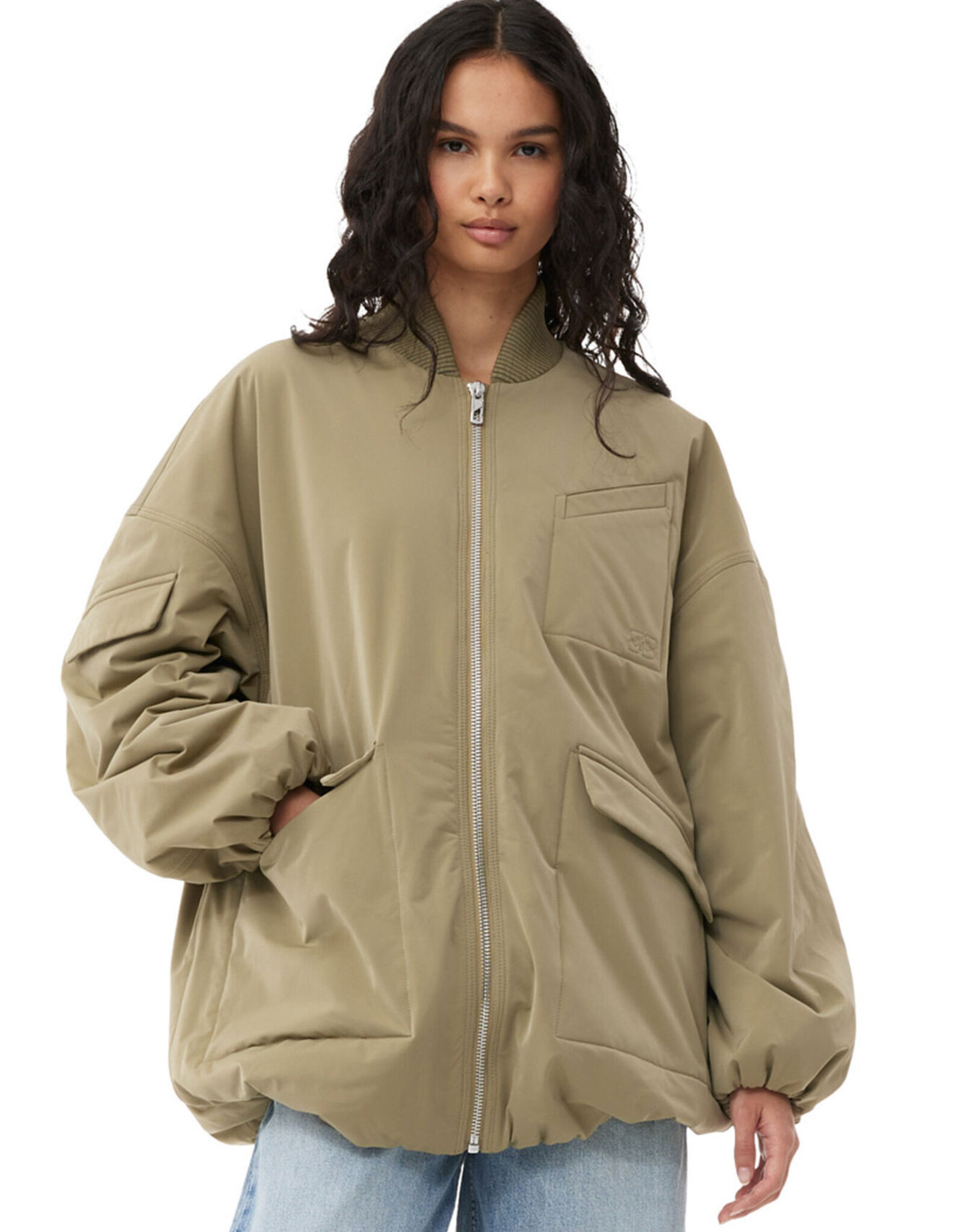 GANNI OK Ganni Light Twill Oversized Bomber Jacket S/M