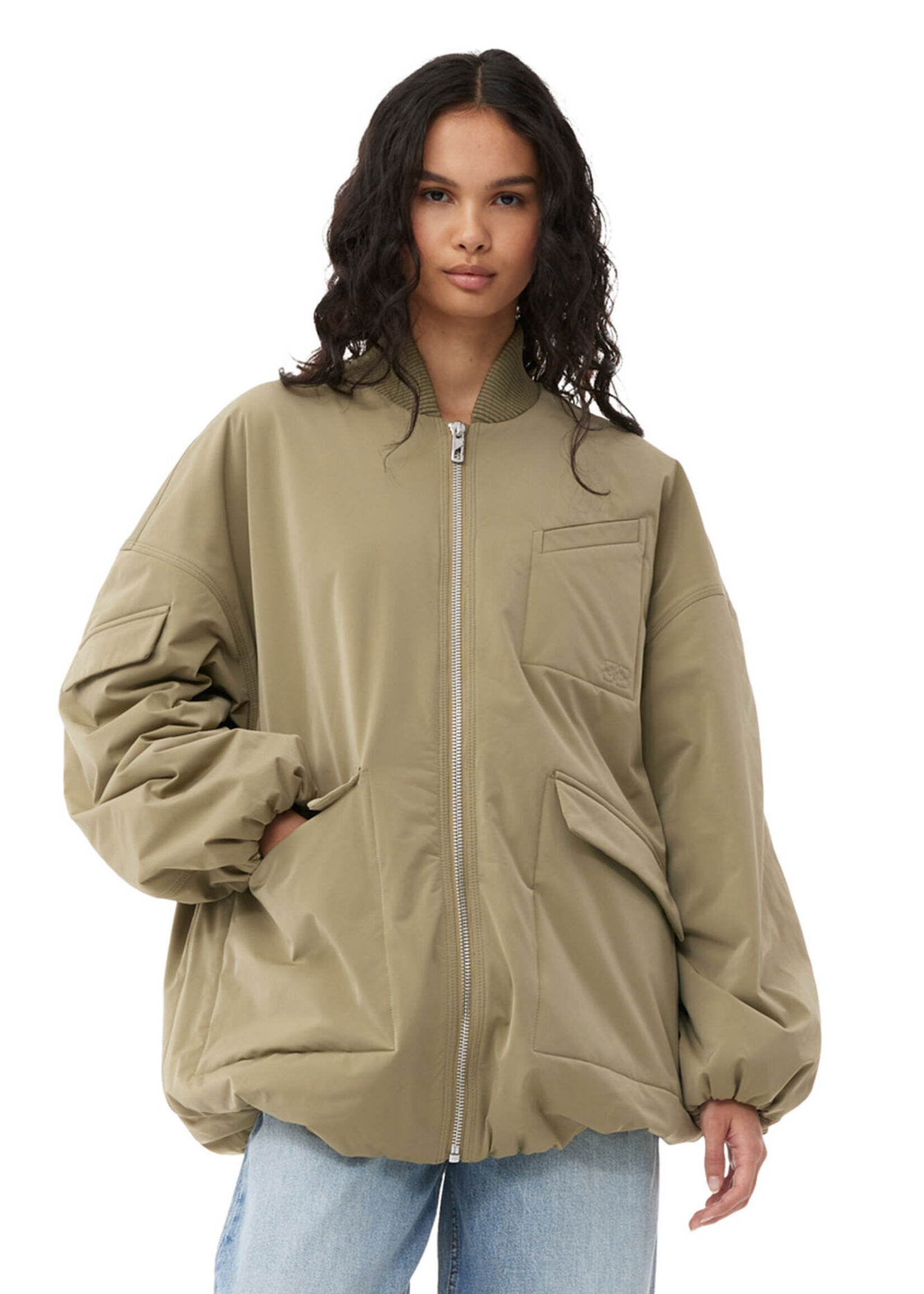 GANNI OK Ganni Light Twill Oversized Bomber Jacket S/M