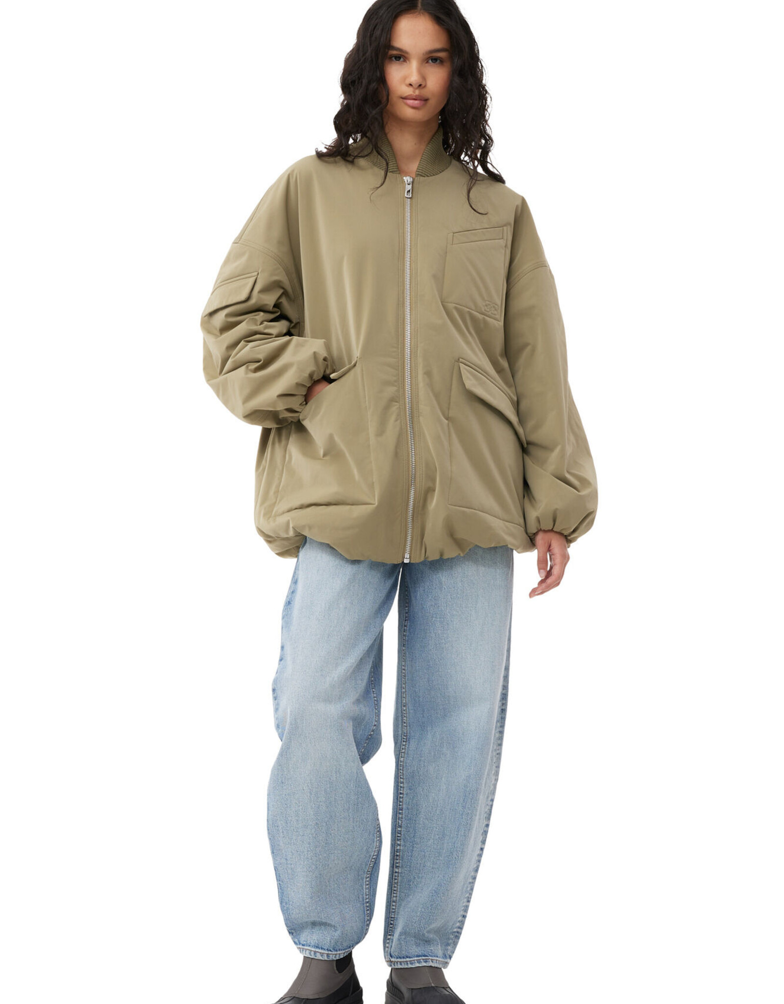 GANNI OK Ganni Light Twill Oversized Bomber Jacket S/M