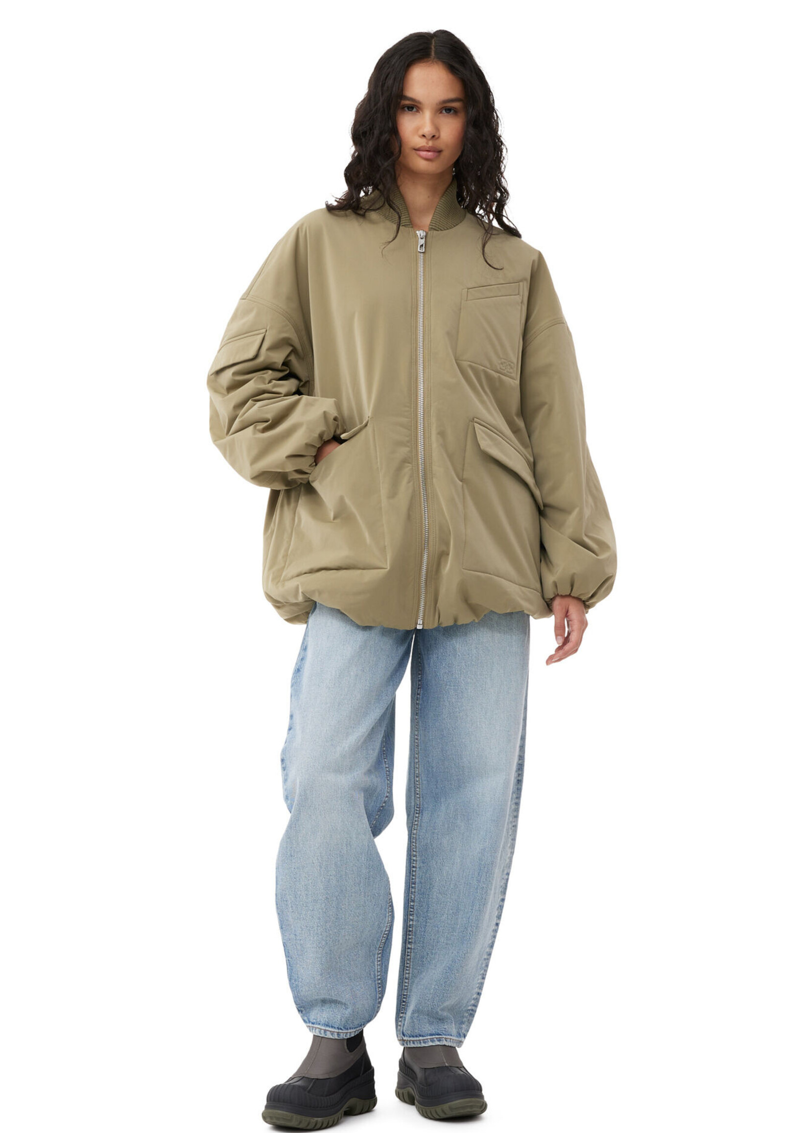 GANNI OK Ganni Light Twill Oversized Bomber Jacket S/M