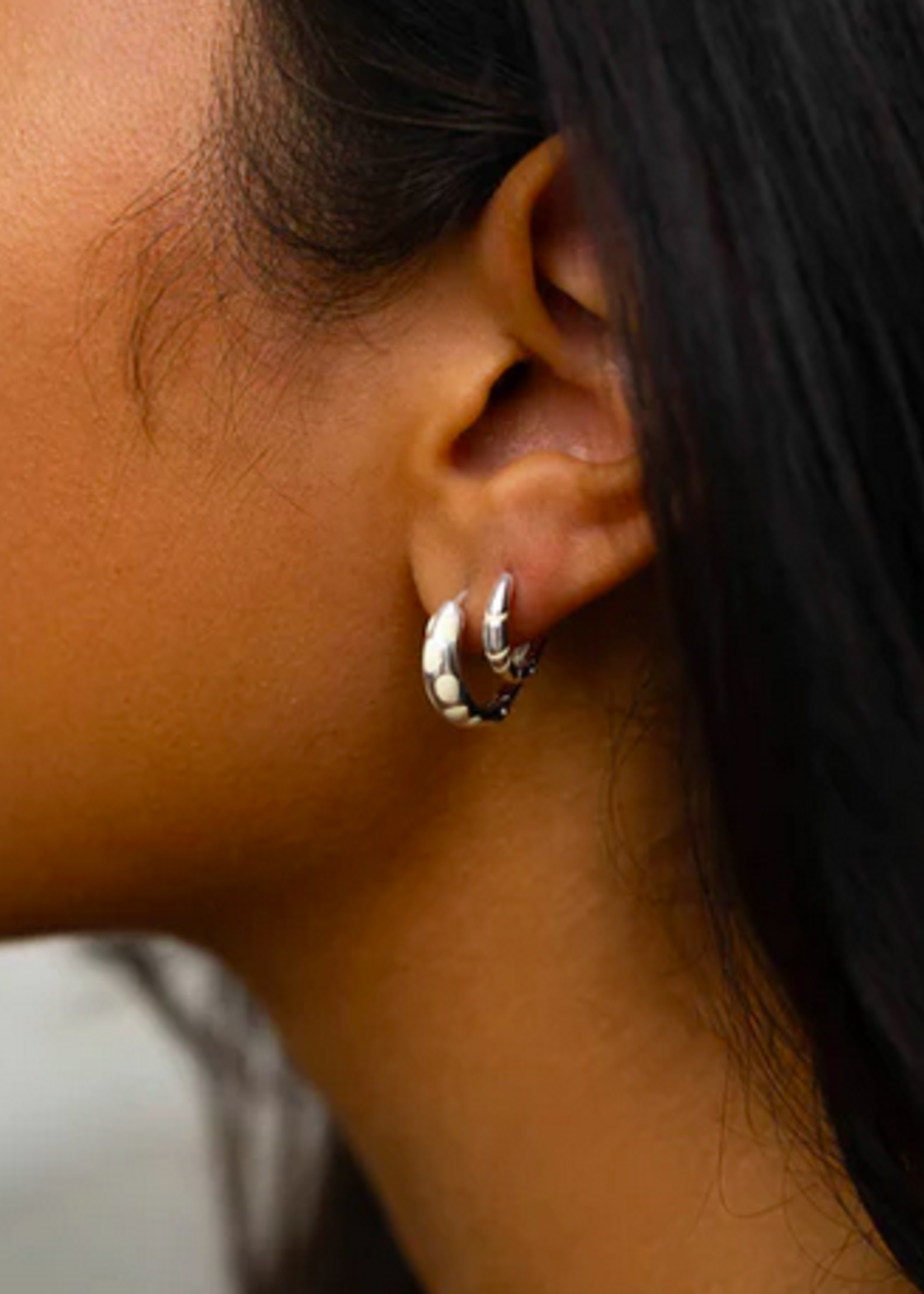 Flawed Maya Hoops Ivory silver earrings