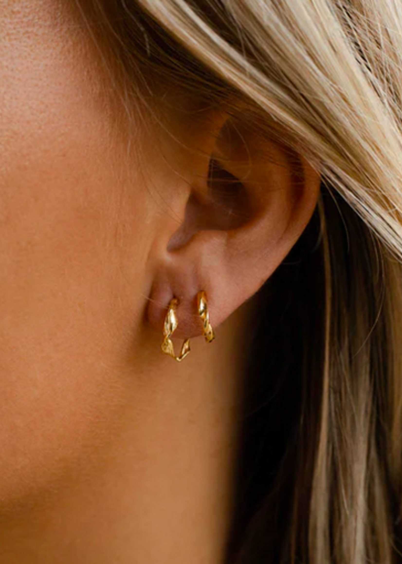 Flawed Carrie hoops gold plated