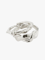 pilgrim Sun ring, 2-in-1 set, silver-plated