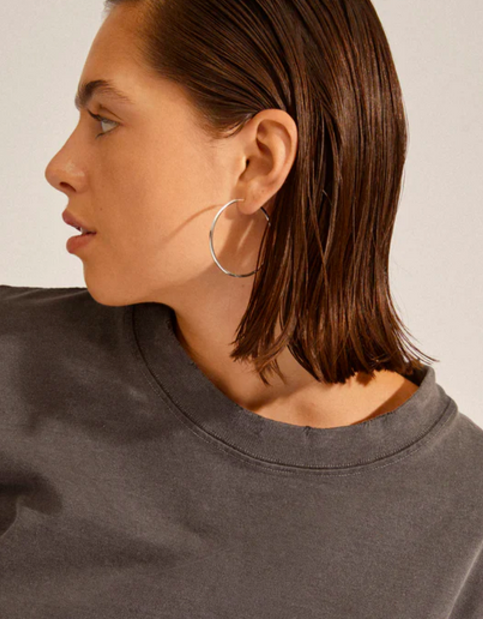 pilgrim April medium-size hoops earrings silver-plated