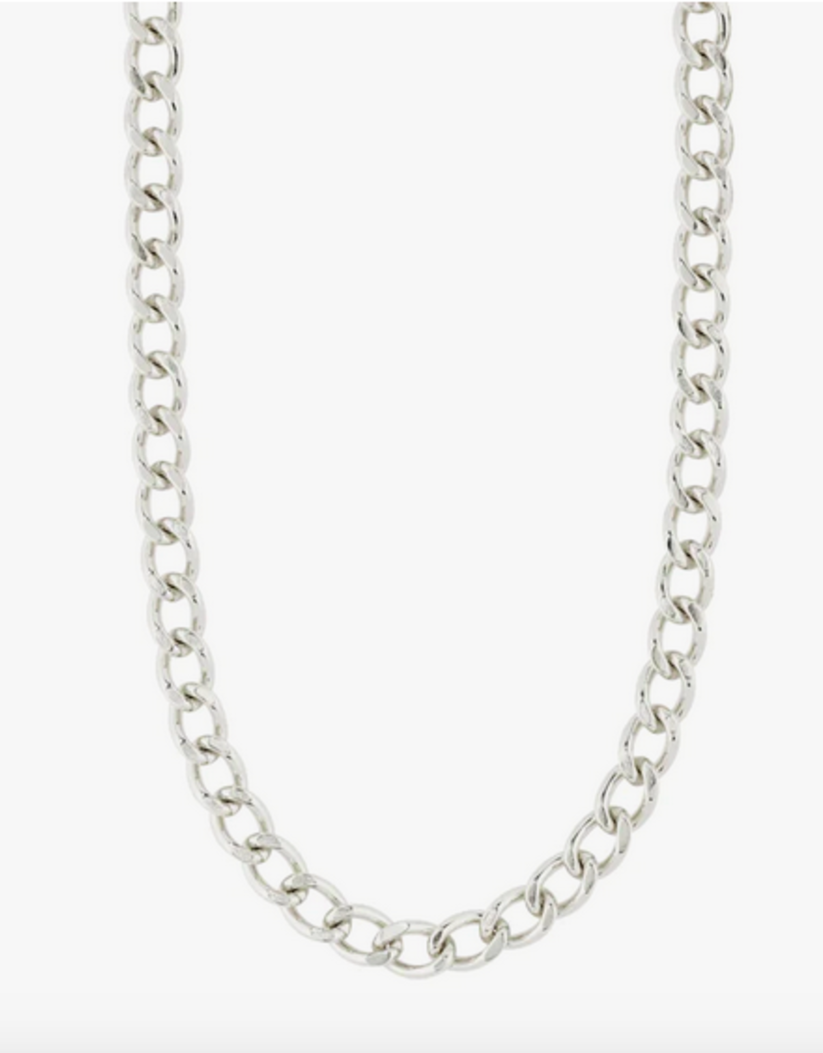 pilgrim Charm curb necklace silver-plated