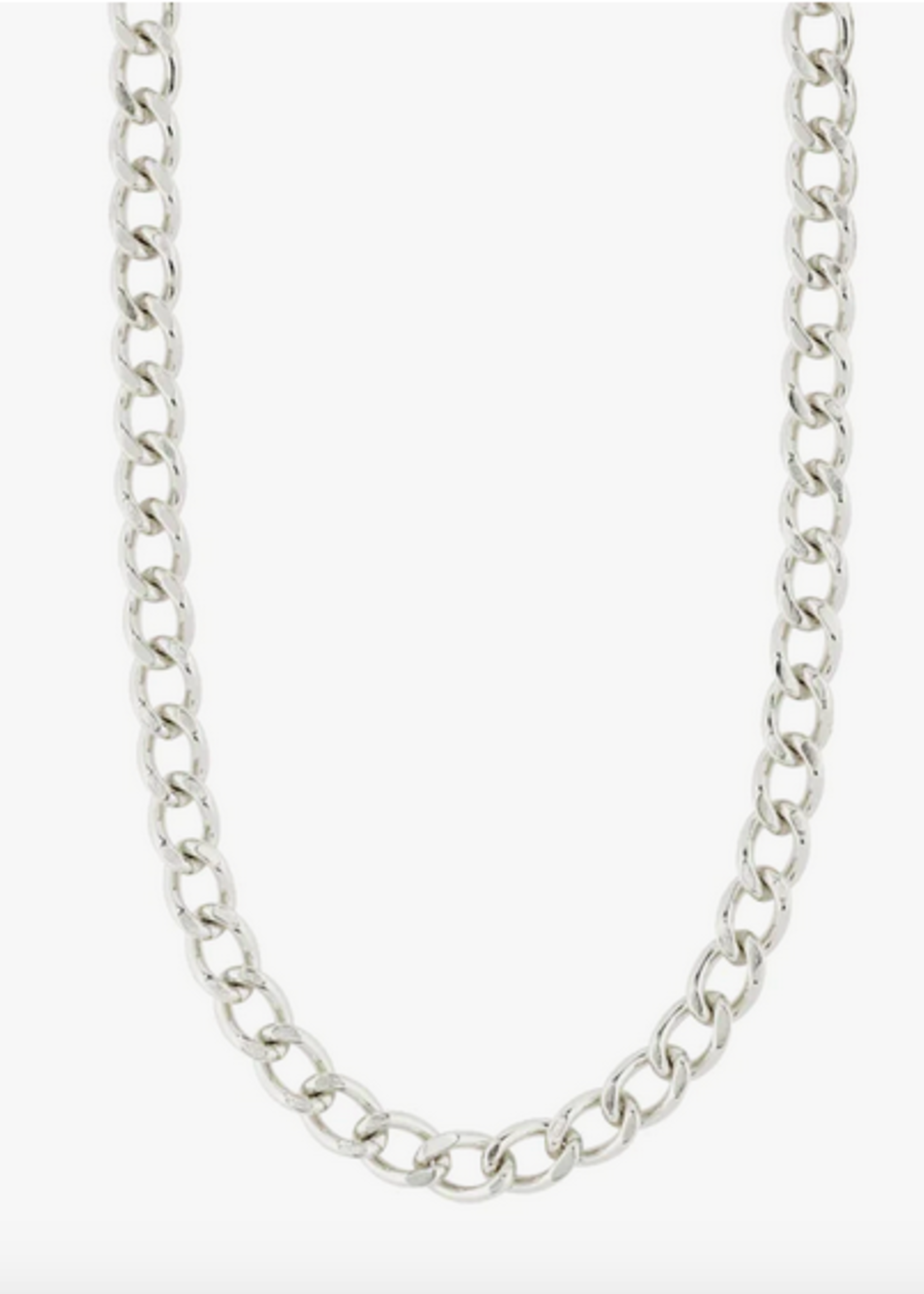 pilgrim Charm curb necklace silver-plated