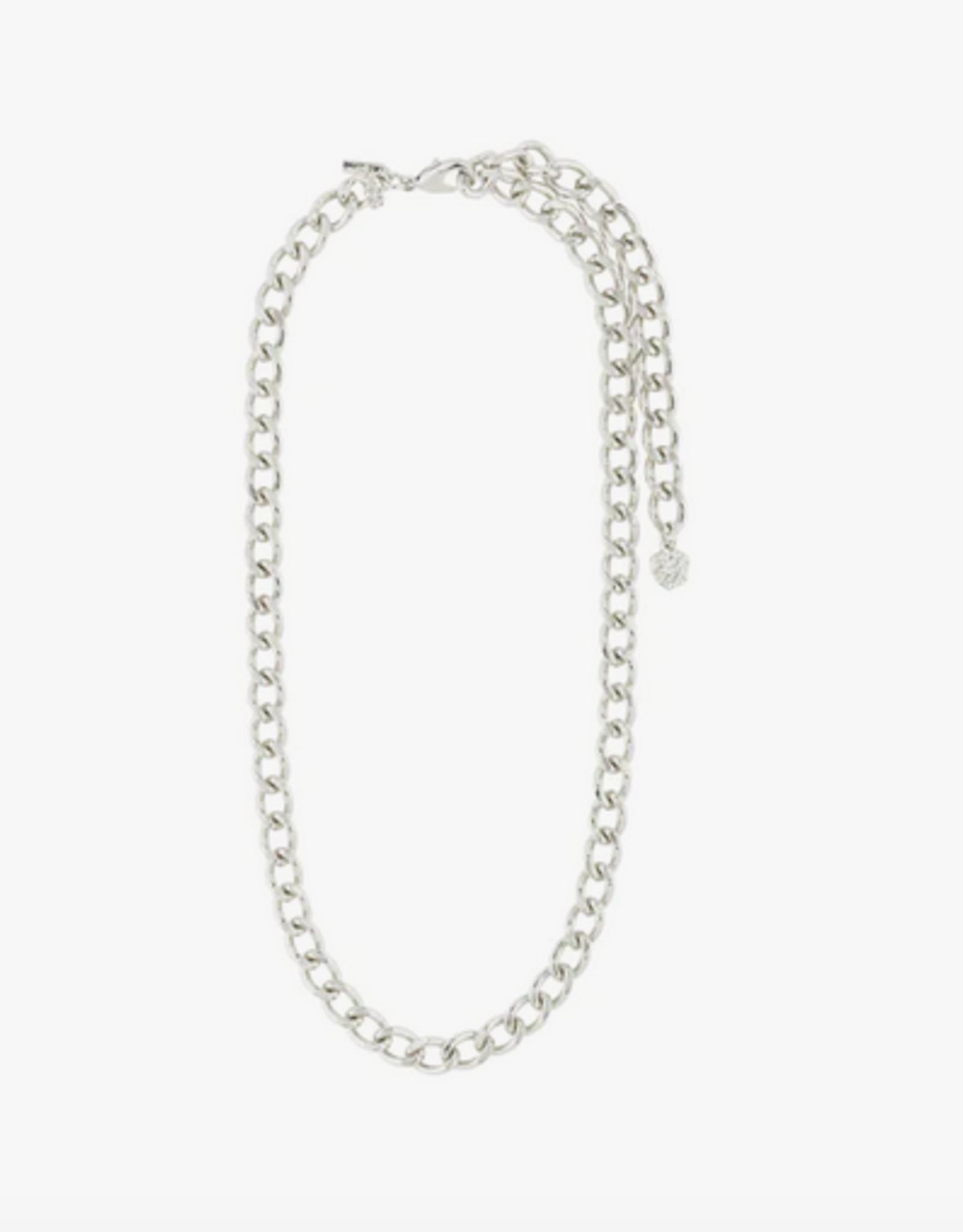 pilgrim Charm curb necklace silver-plated