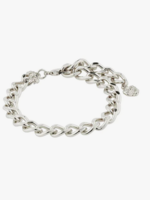 pilgrim Charm curb chain bracelet silver-plated