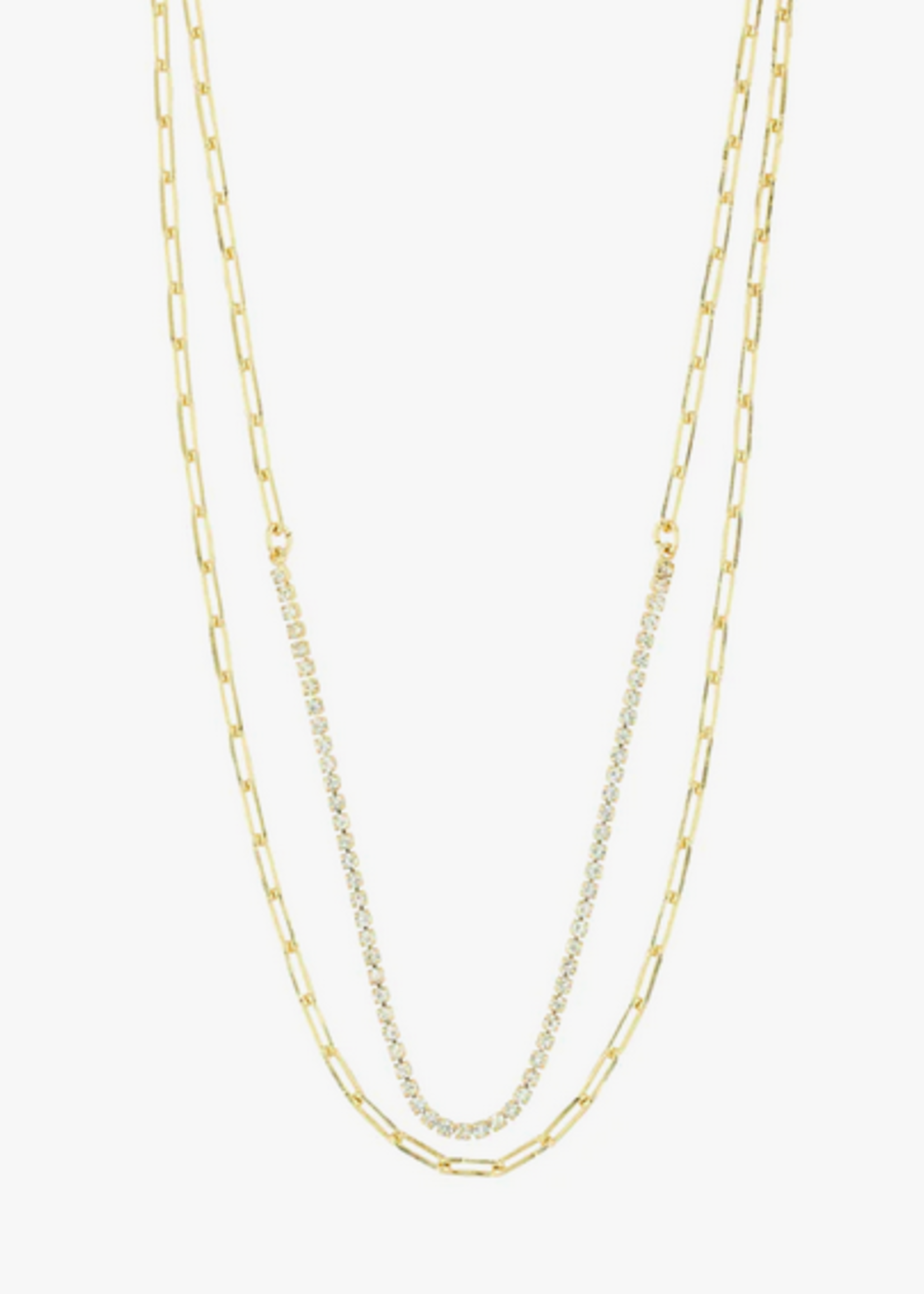 pilgrim Rowan necklace, 2-in-1, gold-plated