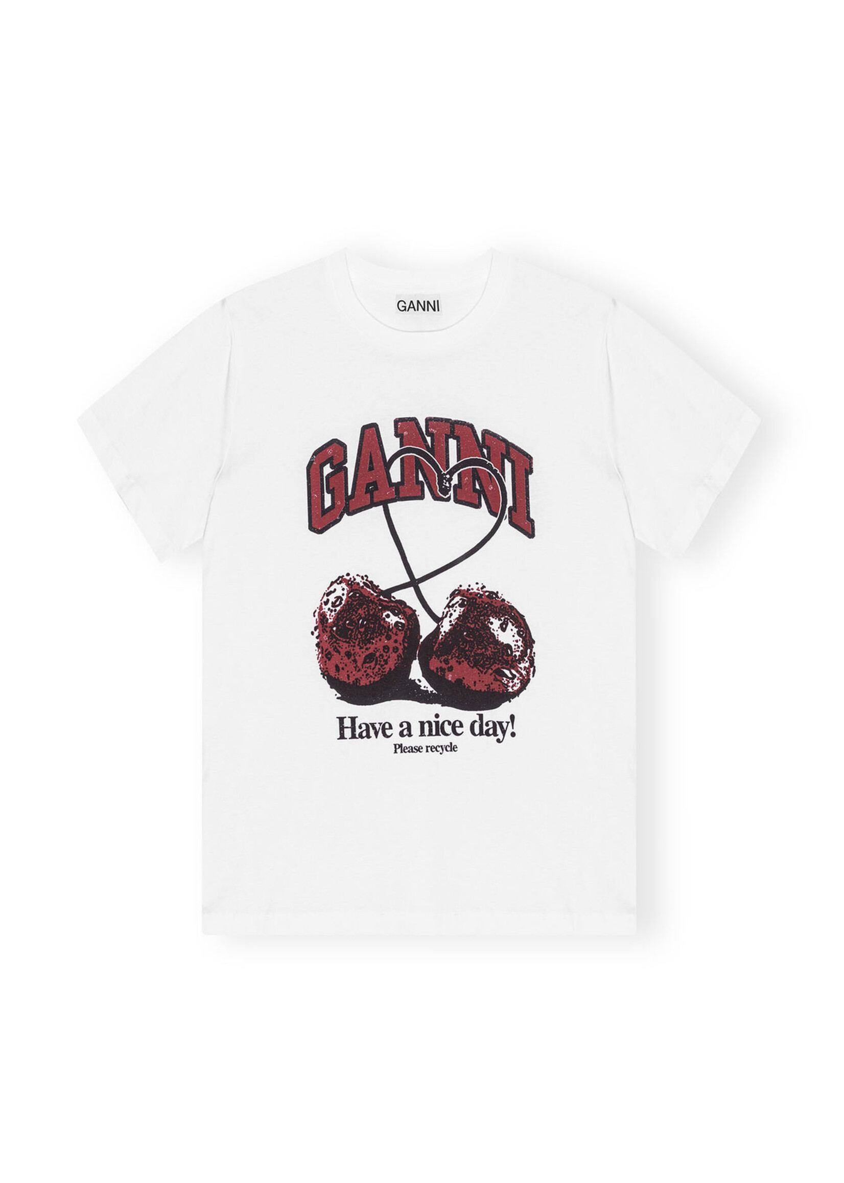 GANNI GANNI White Relaxed Cherry T-shirt