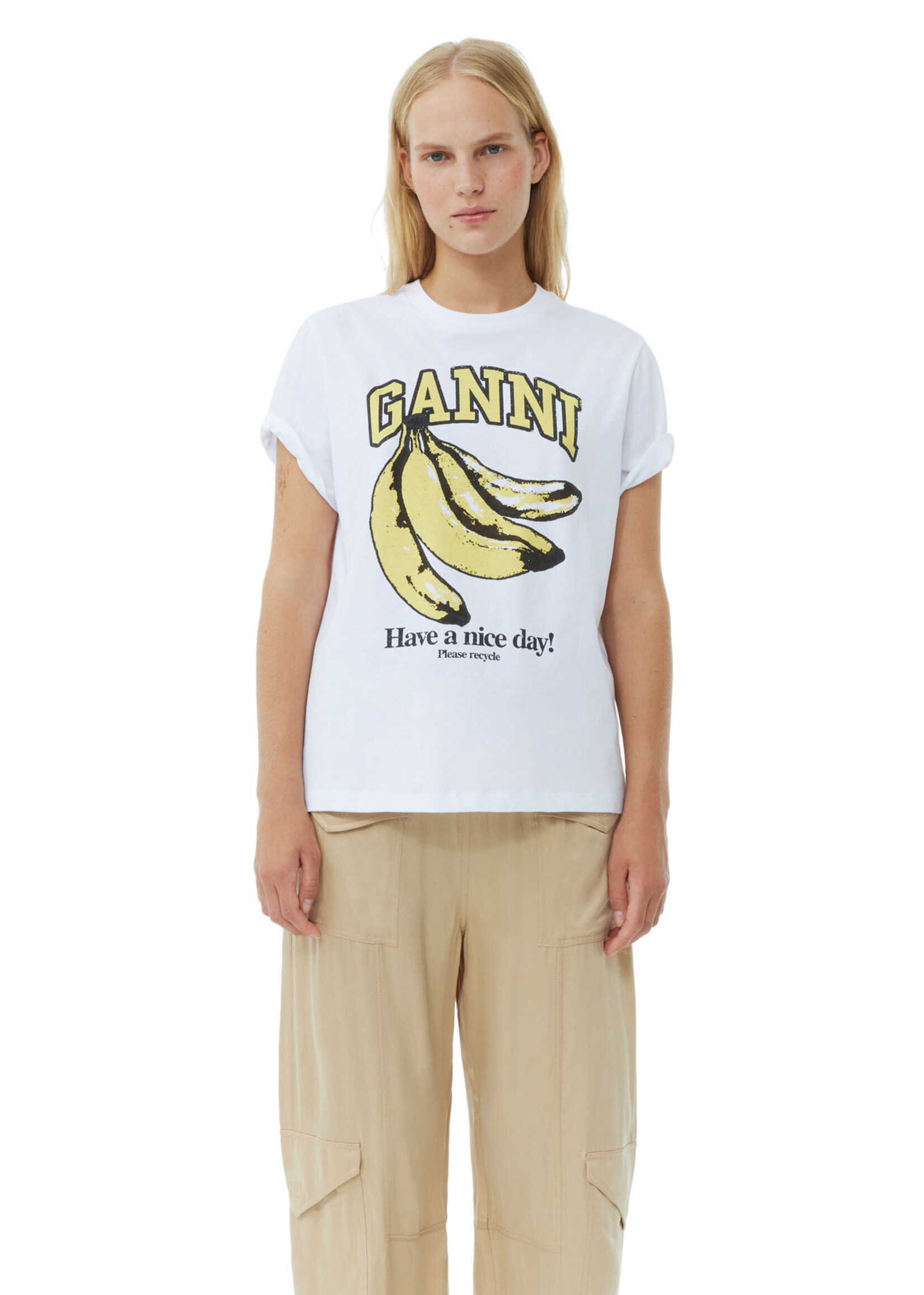 GANNI GANNI White Relaxed Banana T-shirt