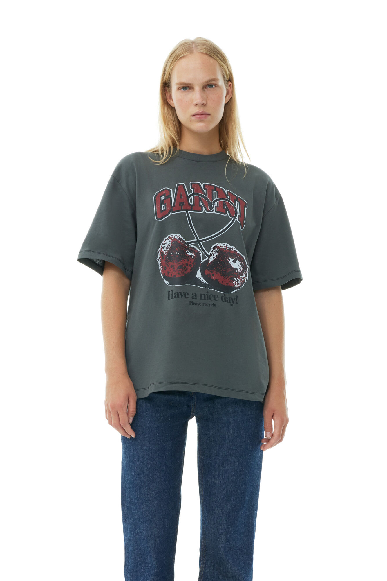 GANNI ロゴ入り FUTURE RELAXED CHERRY T-SHIRT by メルカリ｜半袖(T 