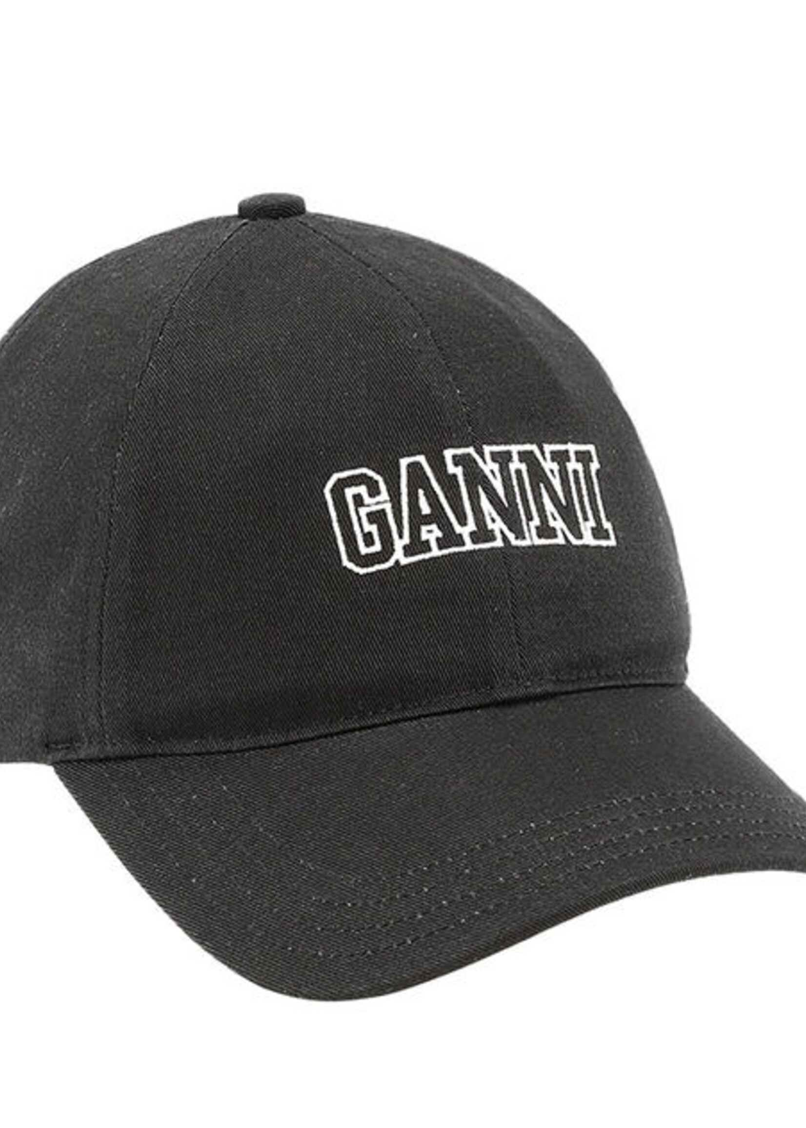 GANNI GANNI Black Embroidered Logo Cap