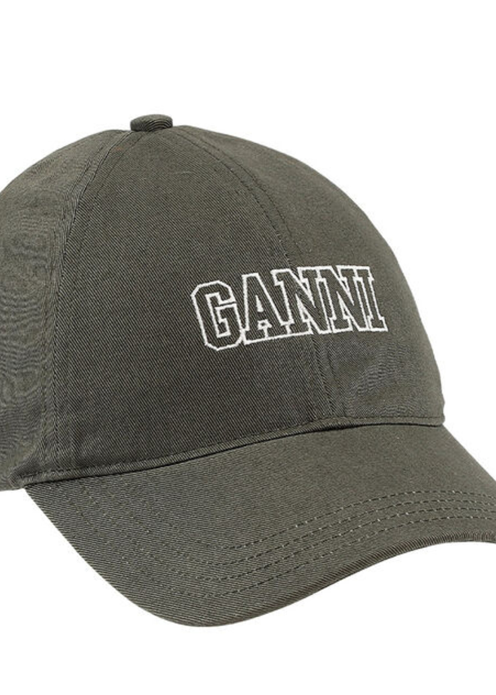 GANNI GANNI Green Embroidered Logo Cap