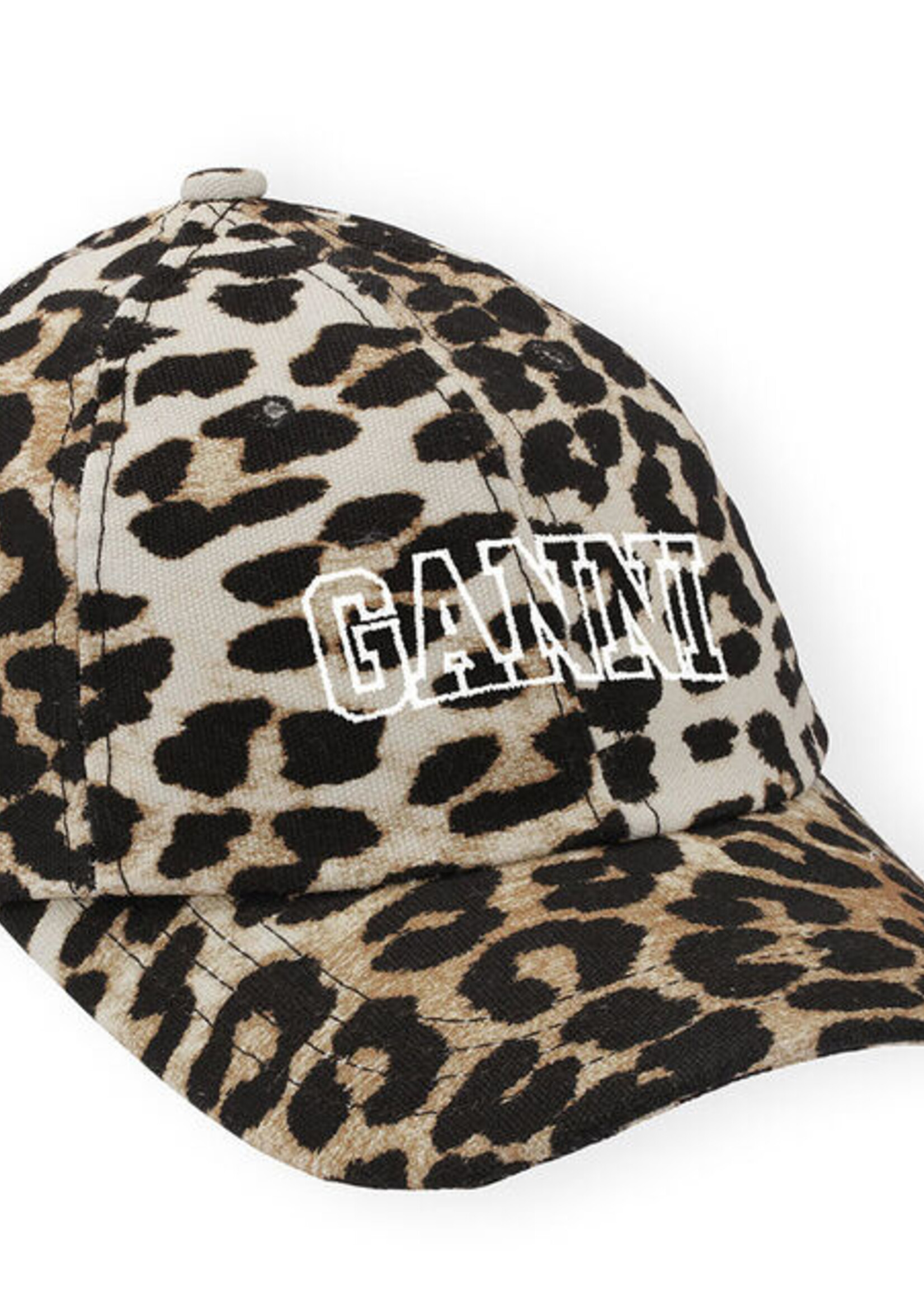 GANNI GANNI Leopard Embroidered Logo Cap