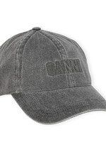 GANNI GANNI Black Embroidered Denim Logo Cap