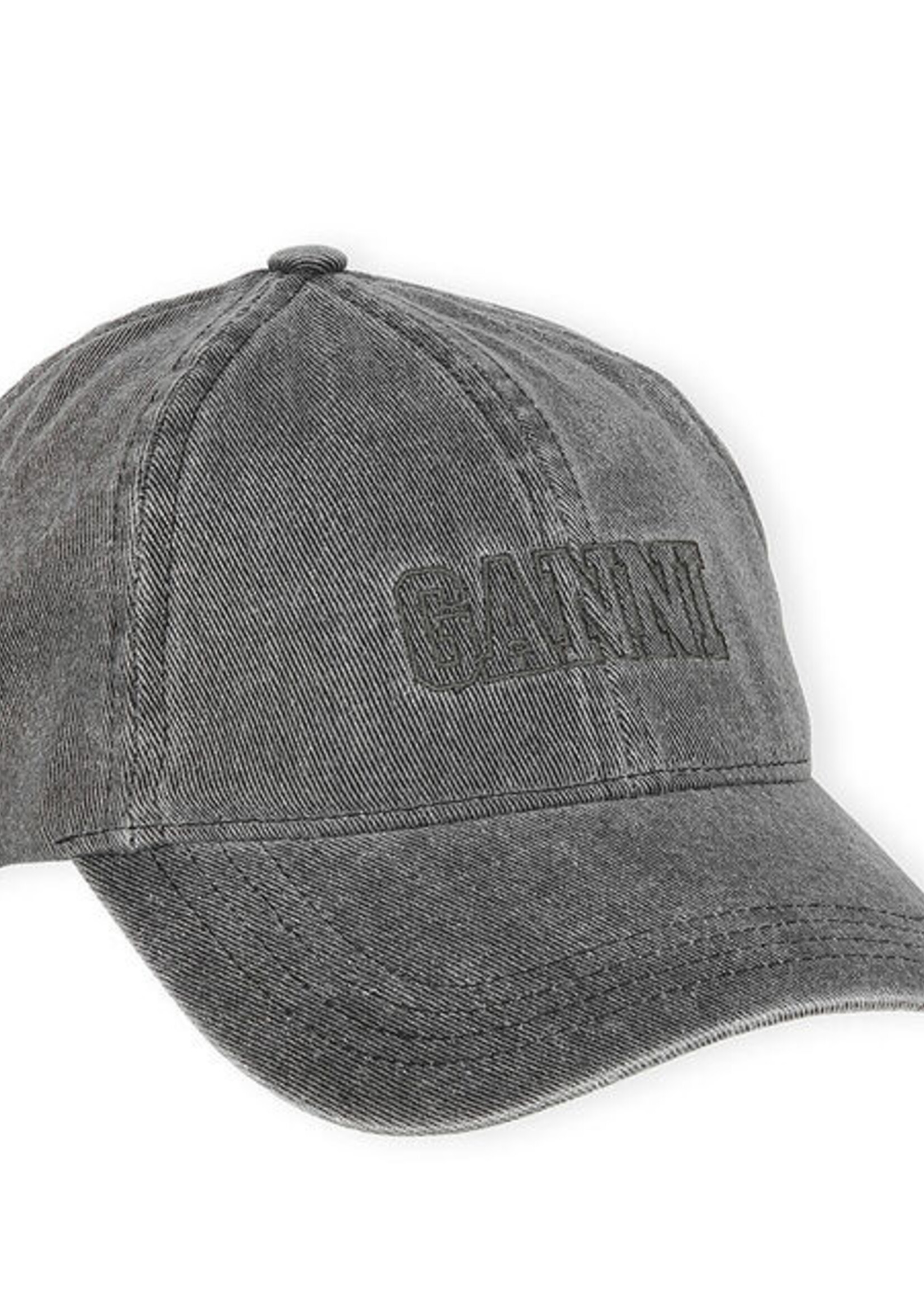GANNI GANNI Black Embroidered Denim Logo Cap