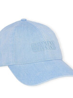 GANNI GANNI Blue Embroidered Denim Logo Cap