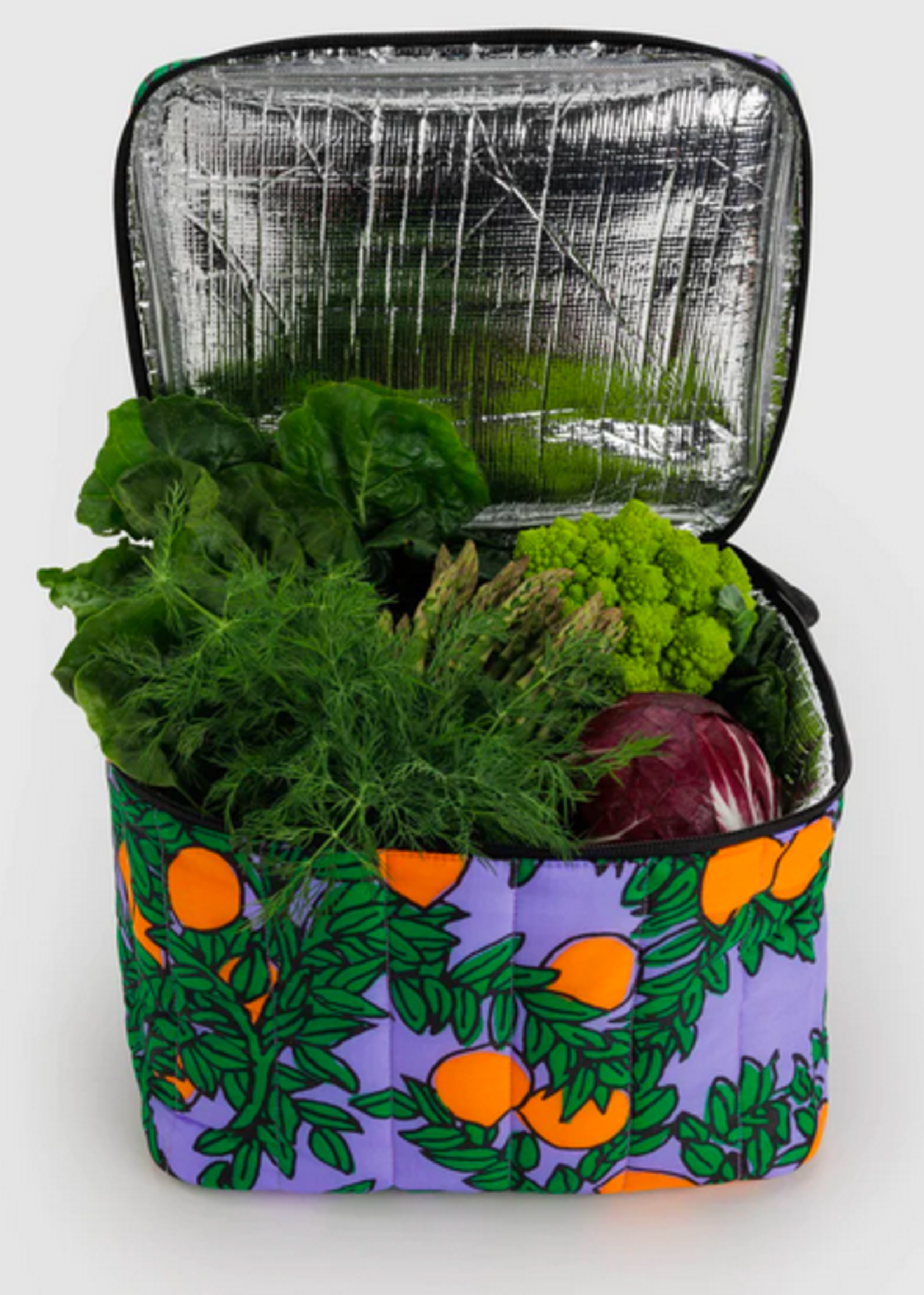 Baggu Puffy Cooler Bag - Orange Tree Periwinkle